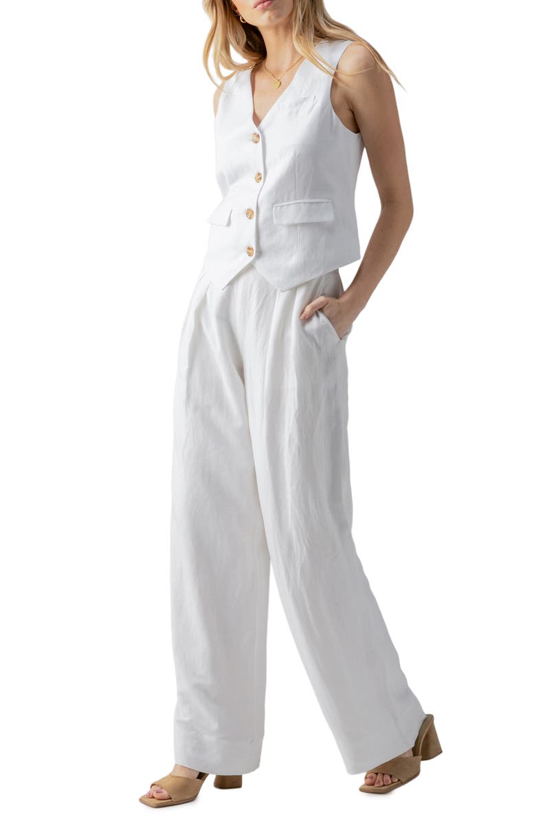 Sanctuary Timeless Linen Blend Vest, Alternate, color,