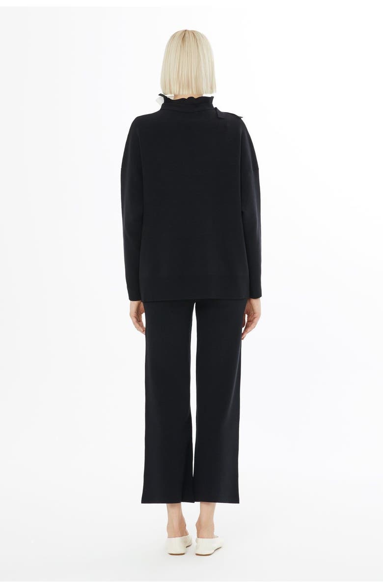 Gizia Floral Detail Long-Sleeve Knit Blouse, Alternate, color, Black