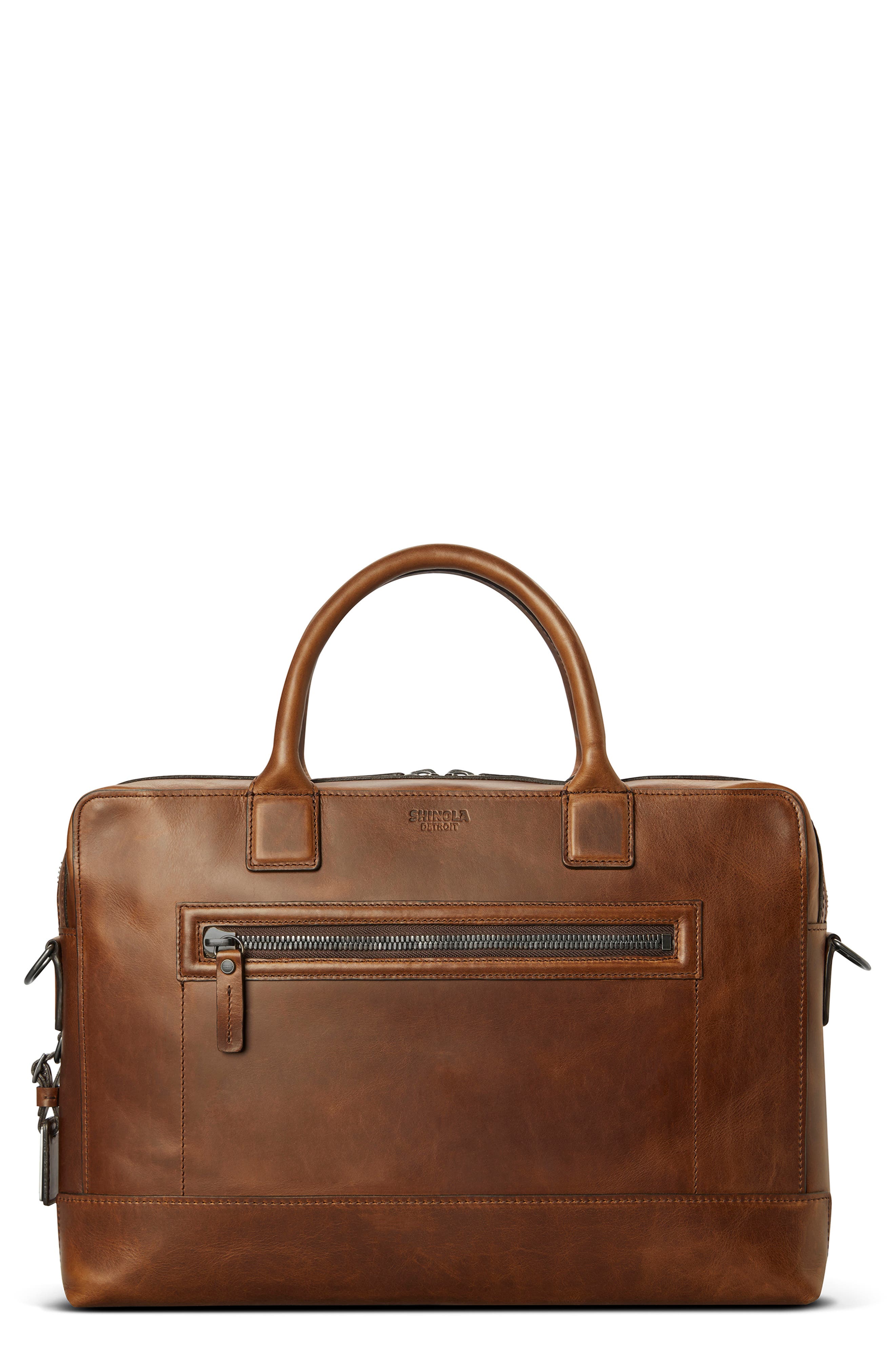 Shinola Bedrock Navigator Leather Briefcase, Main, color, 