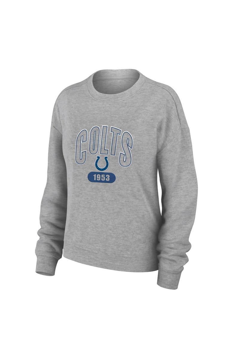 WEAR by Erin Andrews Women's WEAR by Erin Andrews Heather Gray Indianapolis Colts Knit Long Sleeve Tri-Blend T-Shirt & Pants Sleep Set, Alternate, color, Heather Gray