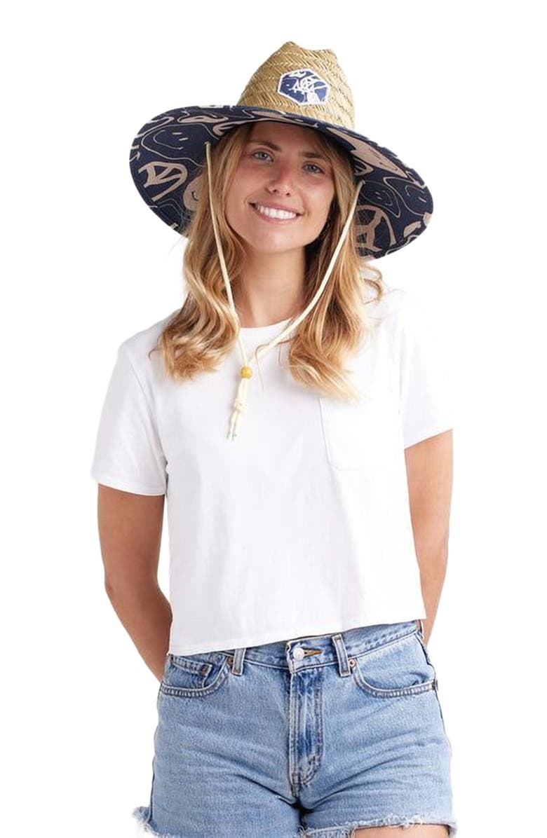 Hemlock Harvey Straw Lifeguard Hat, Alternate, color, Smiley Faces
