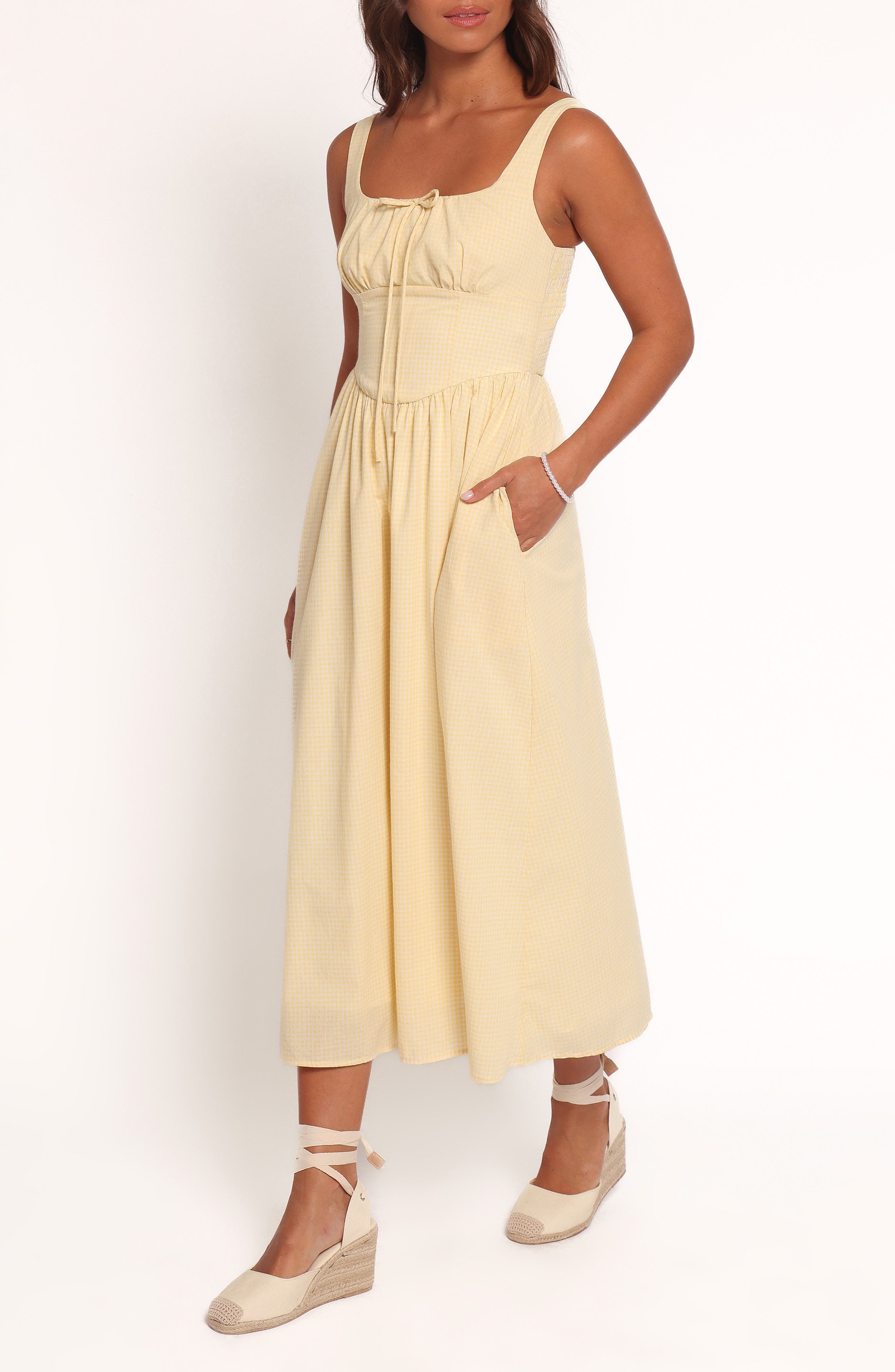 kinslee corset cotton blend midi dress Kinslee Corset Cotton Blend Midi Dress (Women)