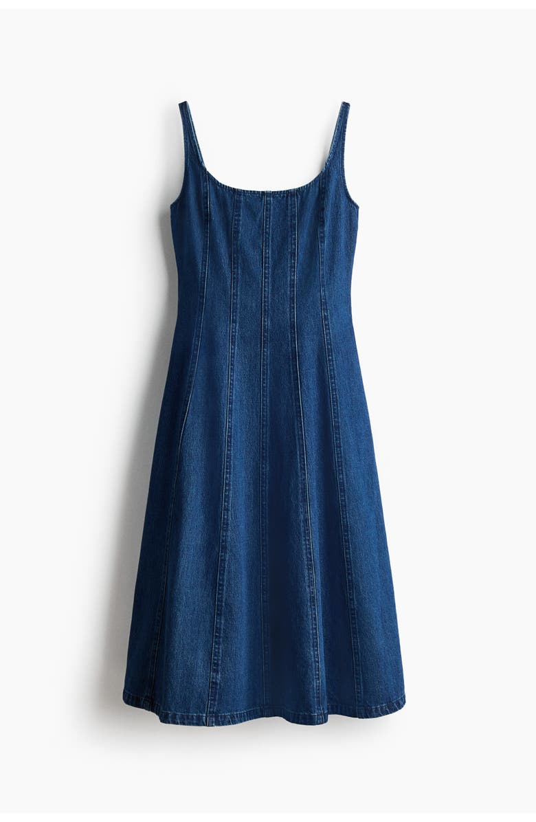 H&M Denim midi dress, Alternate, color, Denim Blue