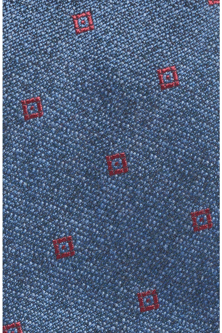 Geometric Cotton, Silk & Wool Tie, Alternate, color, BLUE