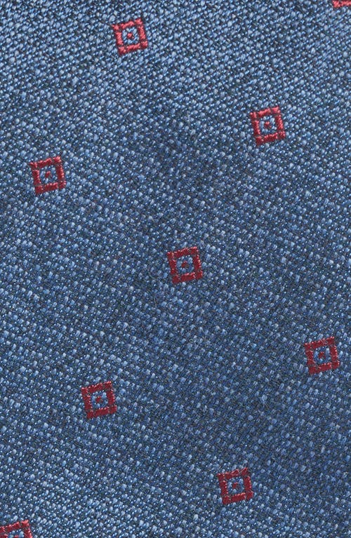 Jack Victor Geometric Cotton, Silk & Wool Tie In Blue