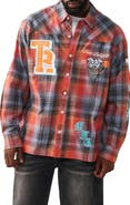True Religion Patch Appliqué Cotton Flannel Button-Up Shirt