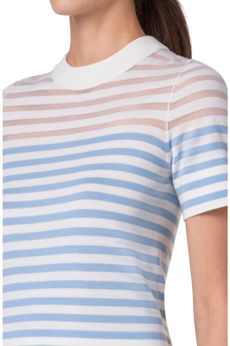 Kodak Stripe Short Sleeve Sweater, Alternate, color, SKY-CREAM