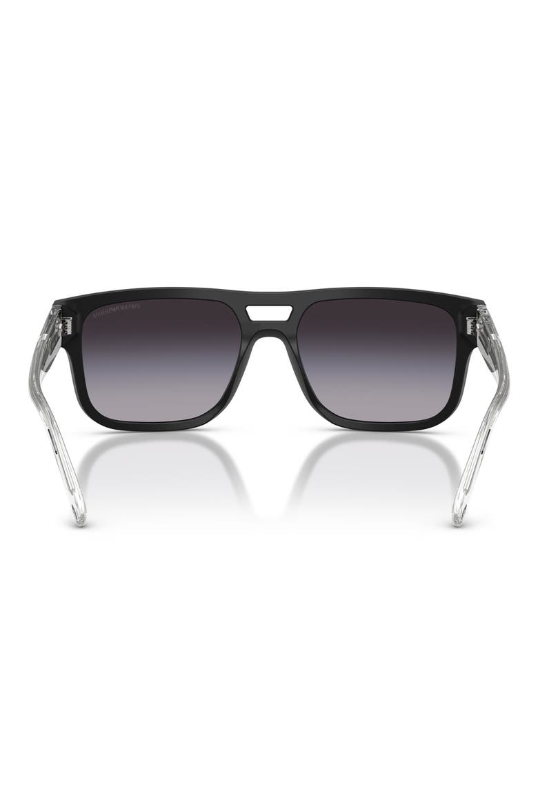 57mm Gradient Pillow Sunglasses, Alternate, color, MATTE BLACK / GREY GRADIENT