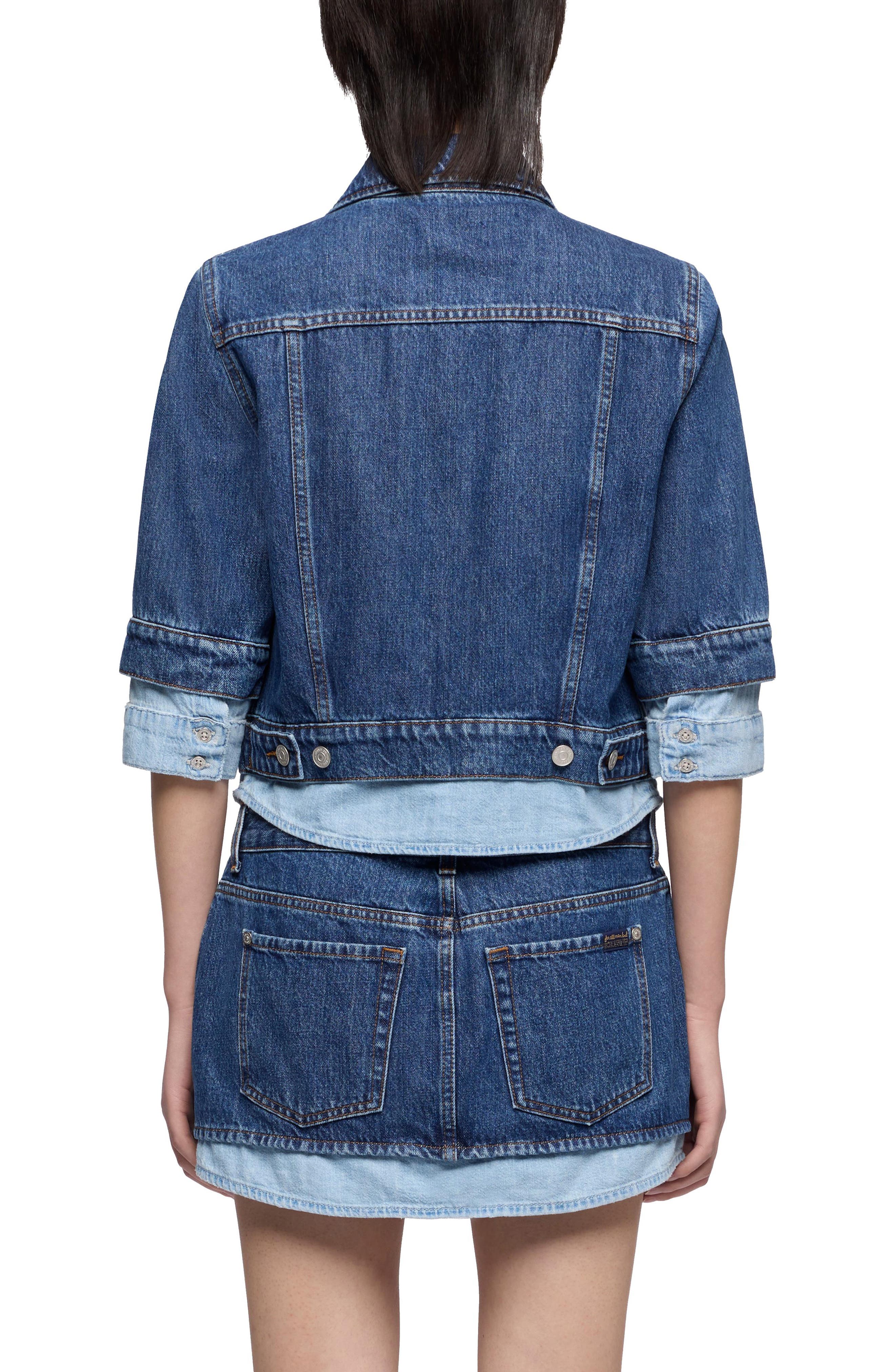 Double Layer Denim Trucker Jacket - image 2
