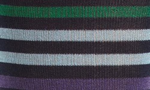 Pantherella Kilburn Stripe Cotton Blend Dress Socks In Navy