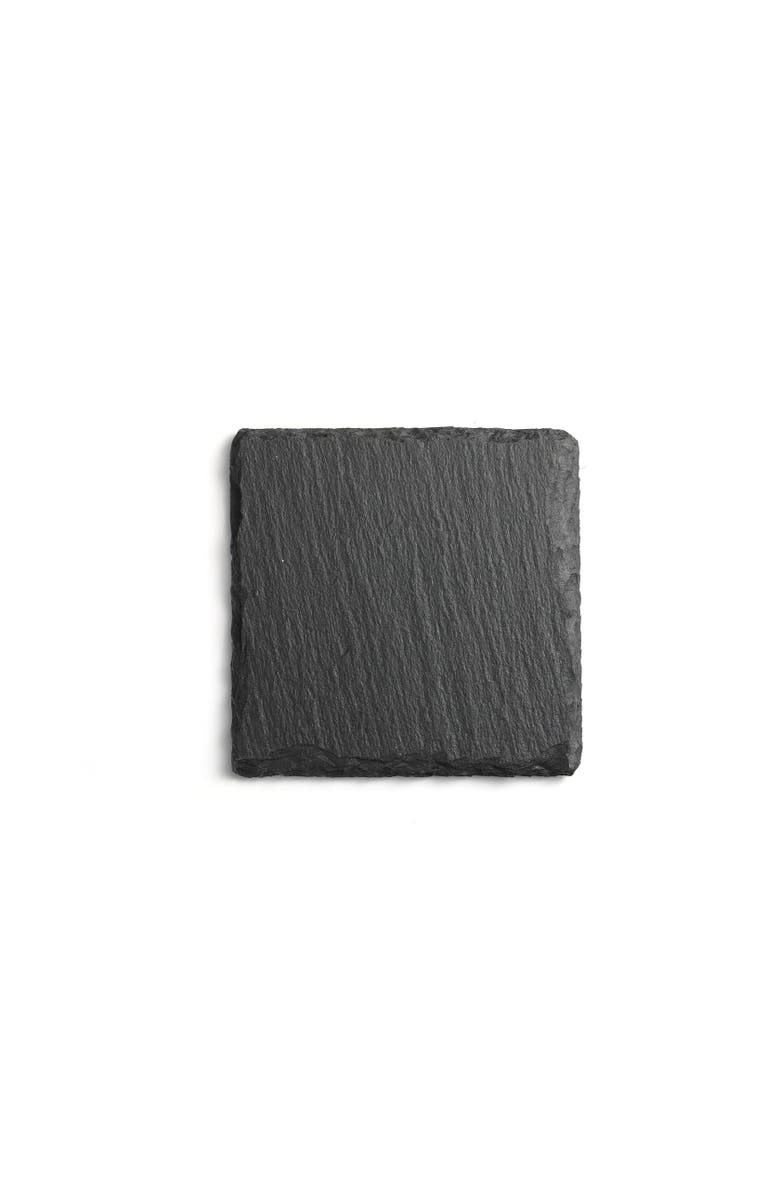 UBER APPLIANCE Slate Stone Drink Coasters, Main, color, Black