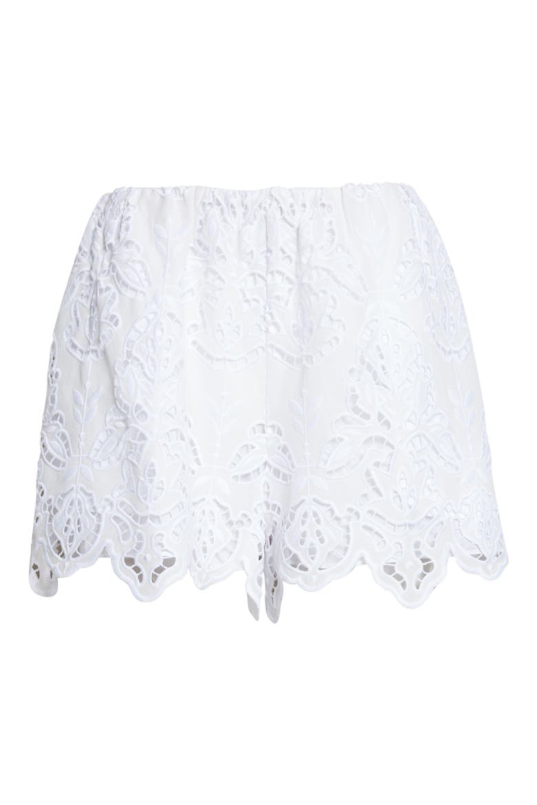 Pavlina Eyelet Embroidery Shorts, Alternate, color, OPTIC