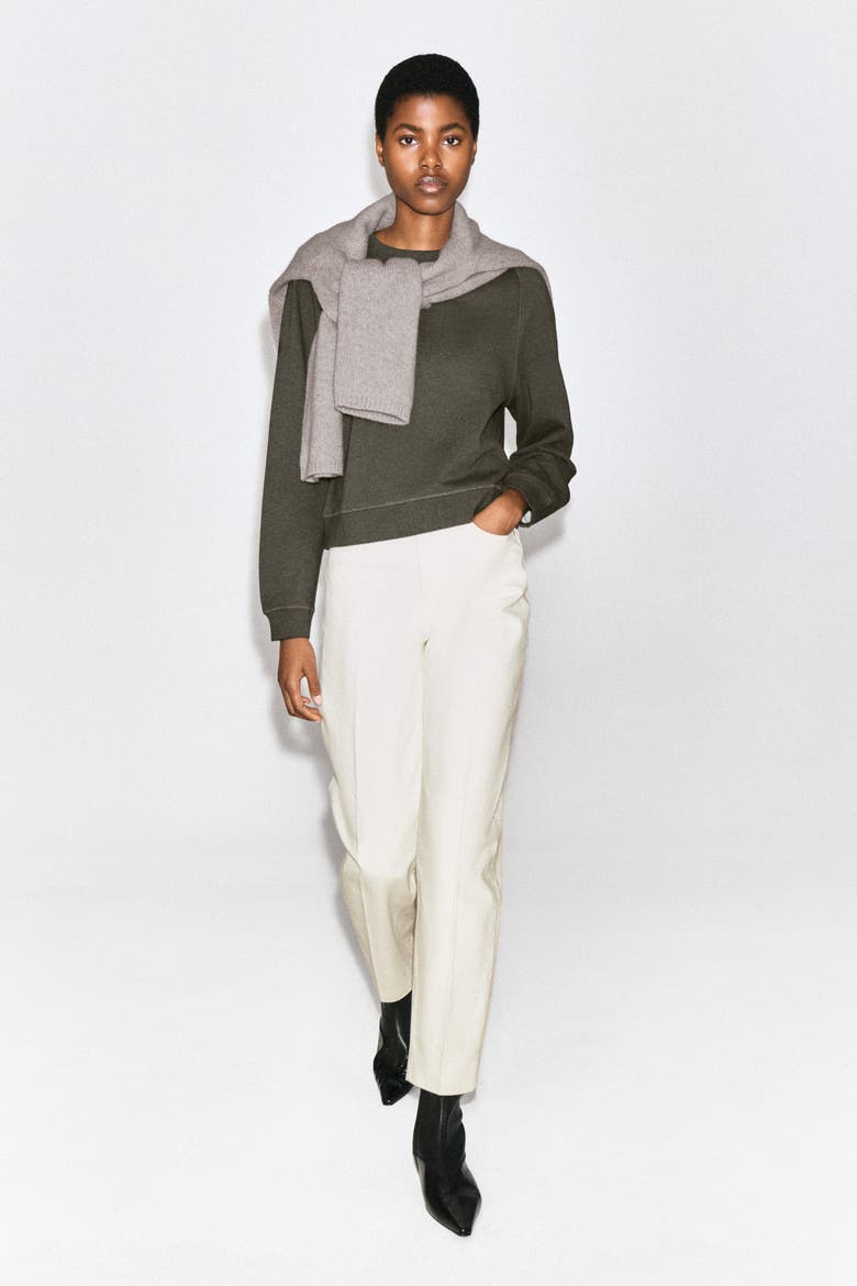 Cotton Sweatshirt, Alternate, color, BROWN