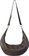 HYER GOODS Leather Convertible Hobo Crescent Ring Bag