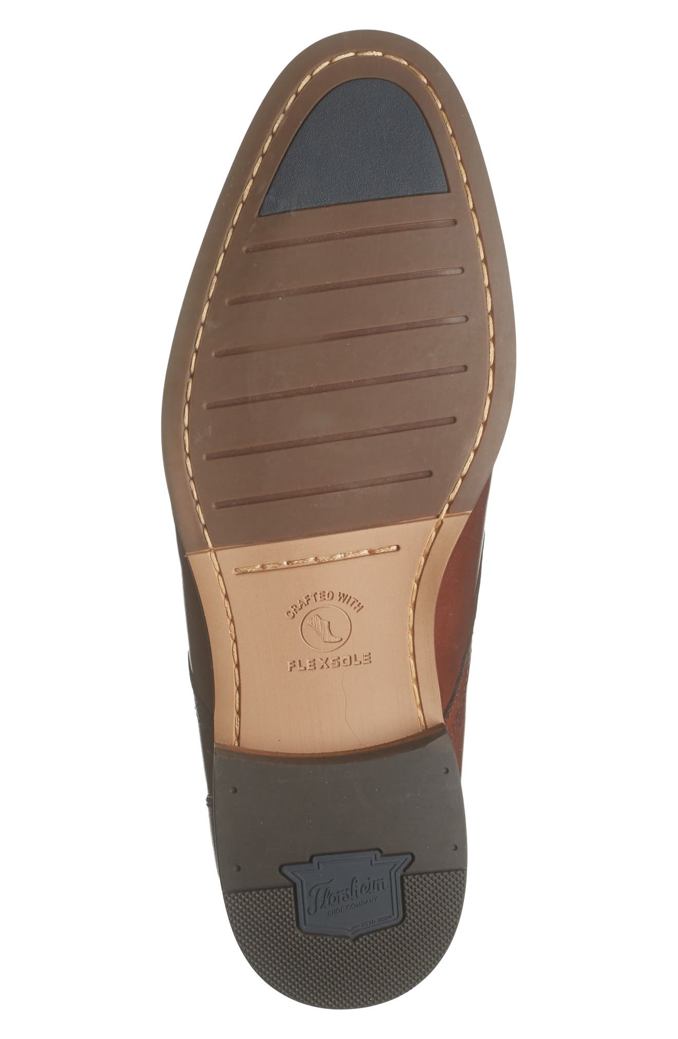 Florsheim Fermo Plain Toe Leather Derby, Alternate, color, Cognac