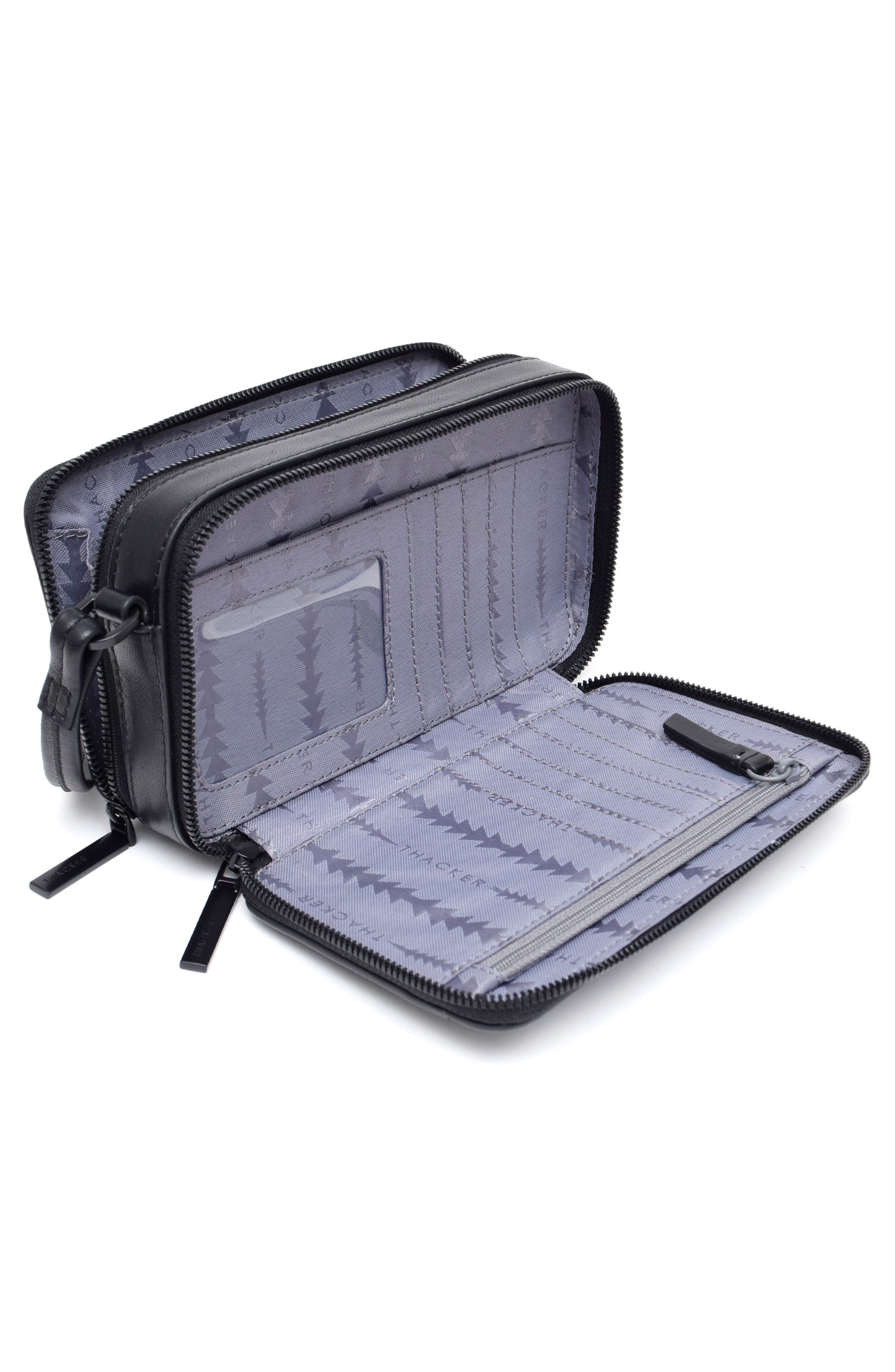 Thacker Riley Leather Crossbody Bag, Alternate, color, Black