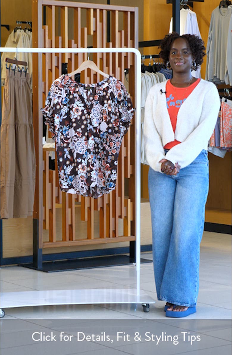 Journee Floral Ruffle Cotton Top, sales video thumbnail