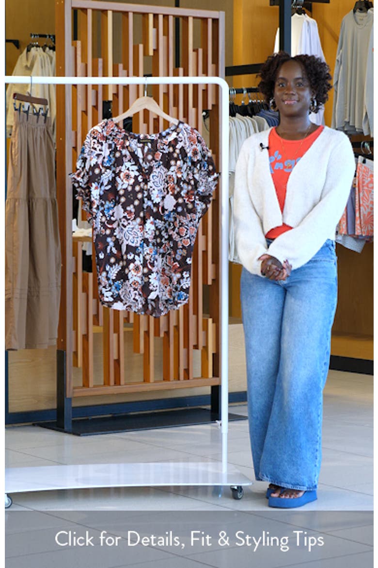 Journee Floral Ruffle Cotton Top video