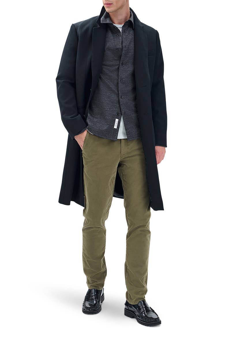 rag & bone Tomlin Merino Wool Button-Up Shirt, Alternate, color, Charcoal