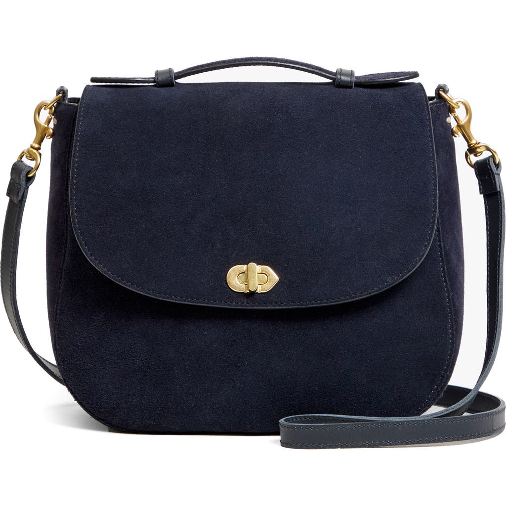 Clare V . Louis Leather Crossbody Bag In Blue