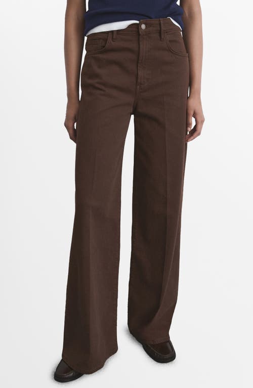 Mango Women's High-waisted Wide-leg Jeans In Brown