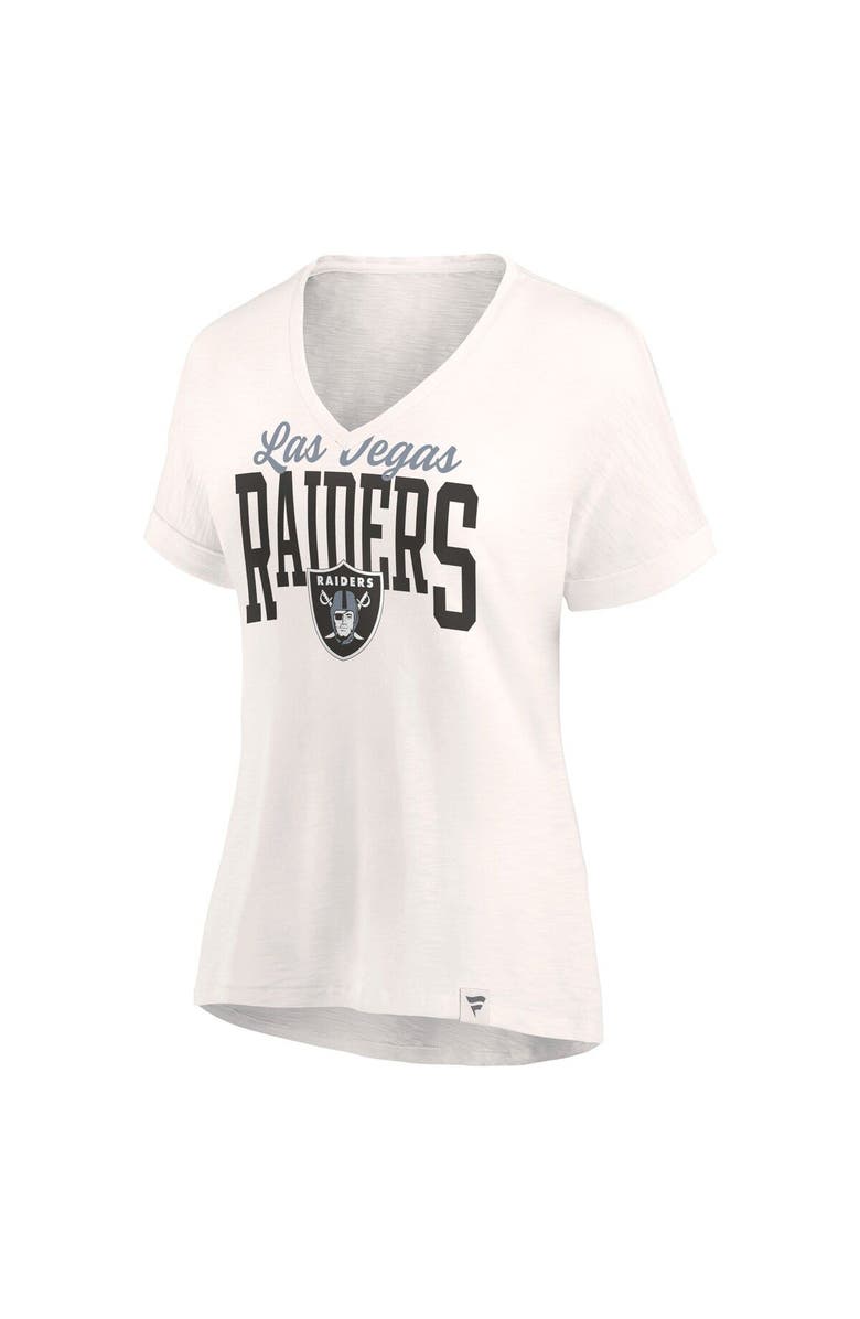 FANATICS Women's Fanatics Branded Oatmeal Las Vegas Raiders Motivating Force Lightweight V-Neck T-Shirt, Alternate, color, 