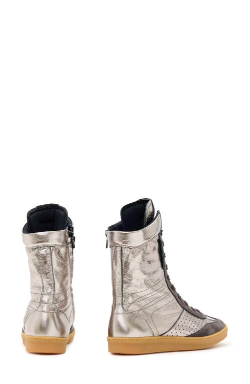 Allsaints Louise High Top Sneaker In Gunmetal Grey