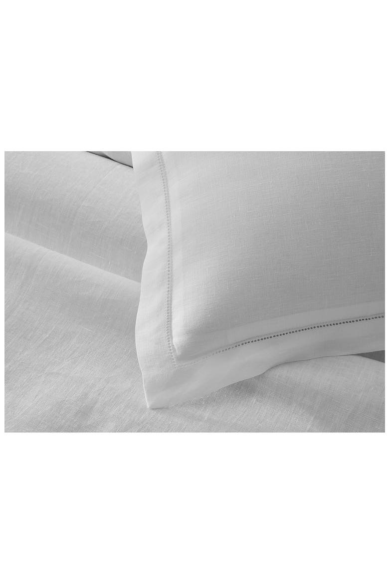 Roman Hemstitch Linen Euro Sham, Alternate, color, WHITE