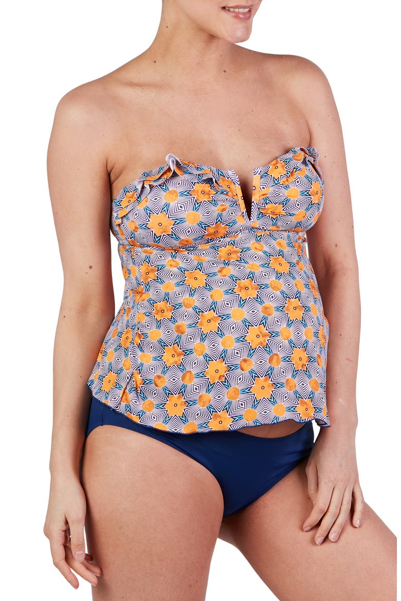 Wax Tankini Maternity Swimsuit, Main, color, MULTICOLOR