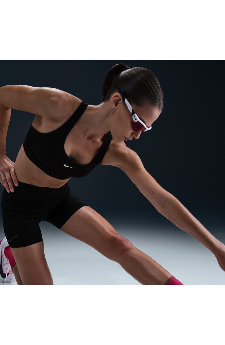 Nike Swift Dri-Fit High Waist Bike Shorts, Alternate, color, 010 010 Black/Reflective Silv