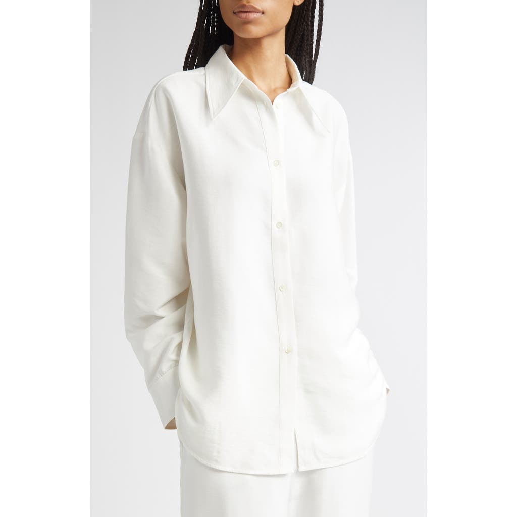 Teurn Studios Fluid Oversize Point Collar Button-up Shirt