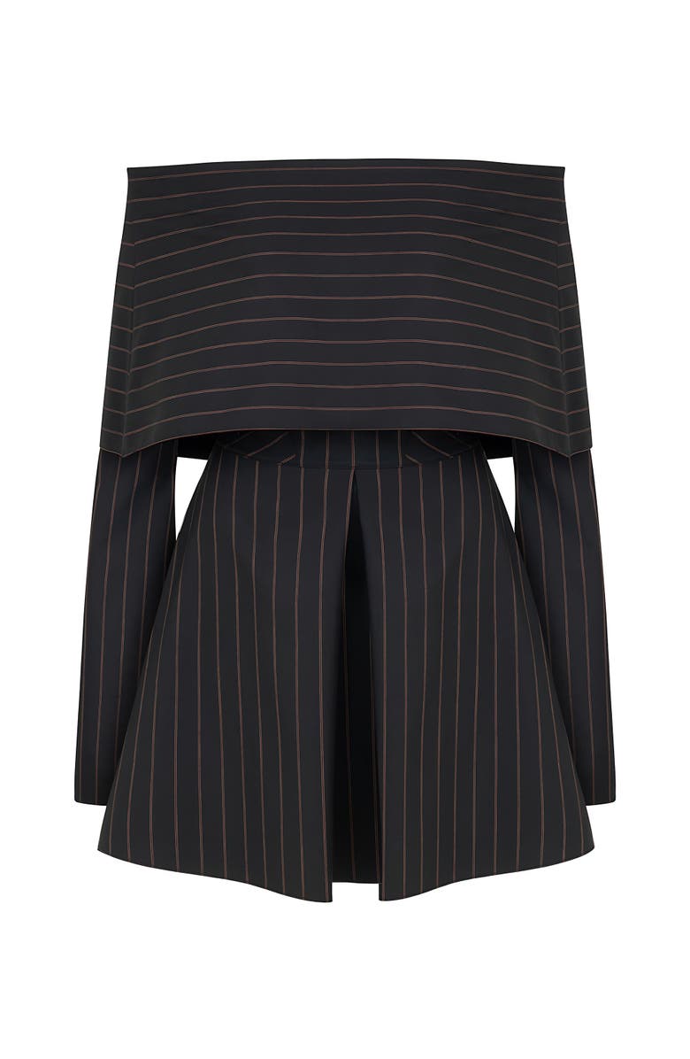Nocturne Off the Shoulder Striped Dress, Alternate, color,