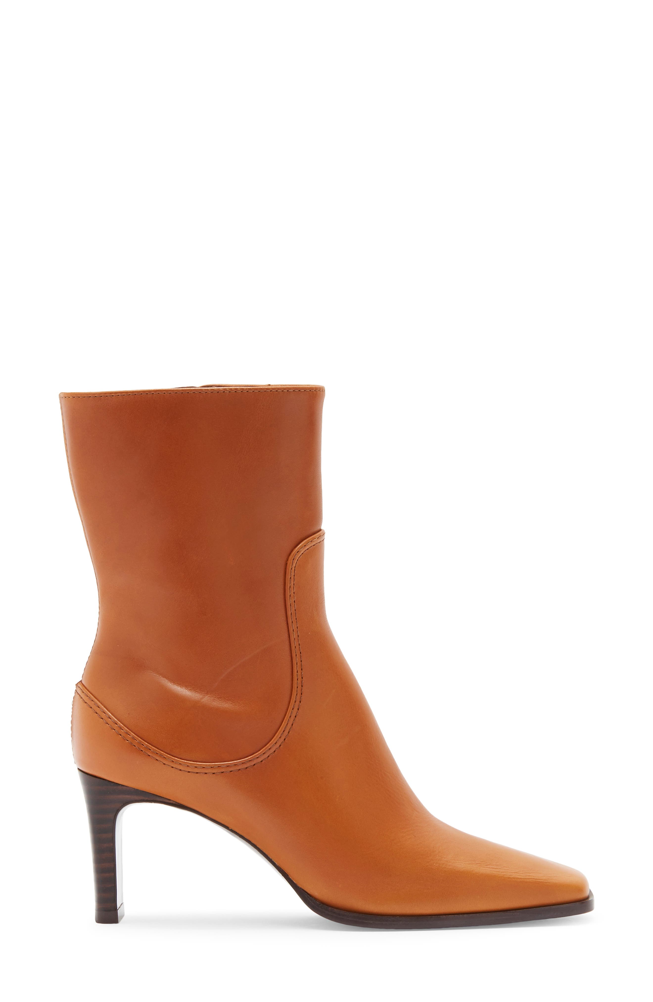 Claudette Leather Ankle Bootie, Alternate, color, WHISKEY LEATHER