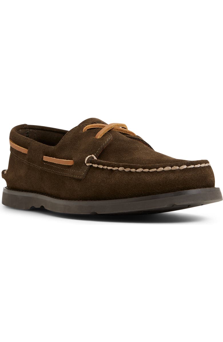 Sperry Authentic Original<sup>™</sup> 2-Eye Ripple Boat Shoe, Main, color, Olive Brown