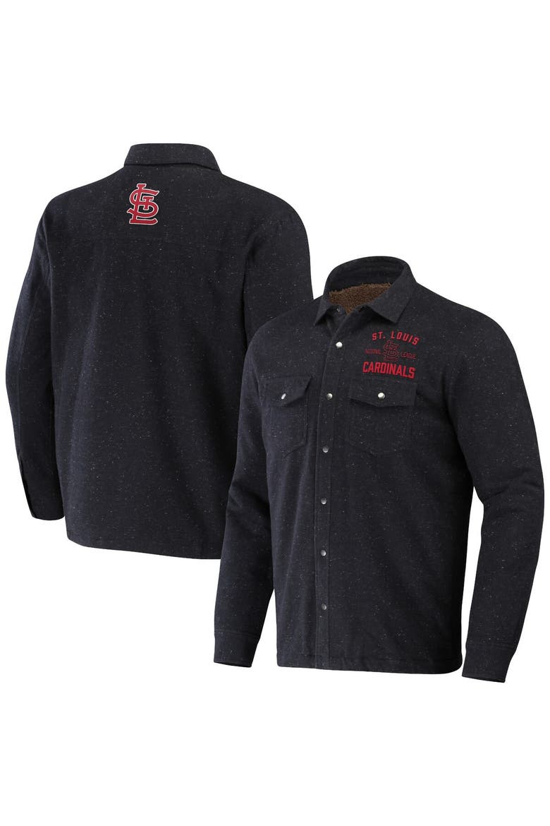 Men's Darius Rucker Collection by Fanatics Black St. Louis Cardinals Ringstop Full-Snap Shacket, Alternate, color, Charcoal