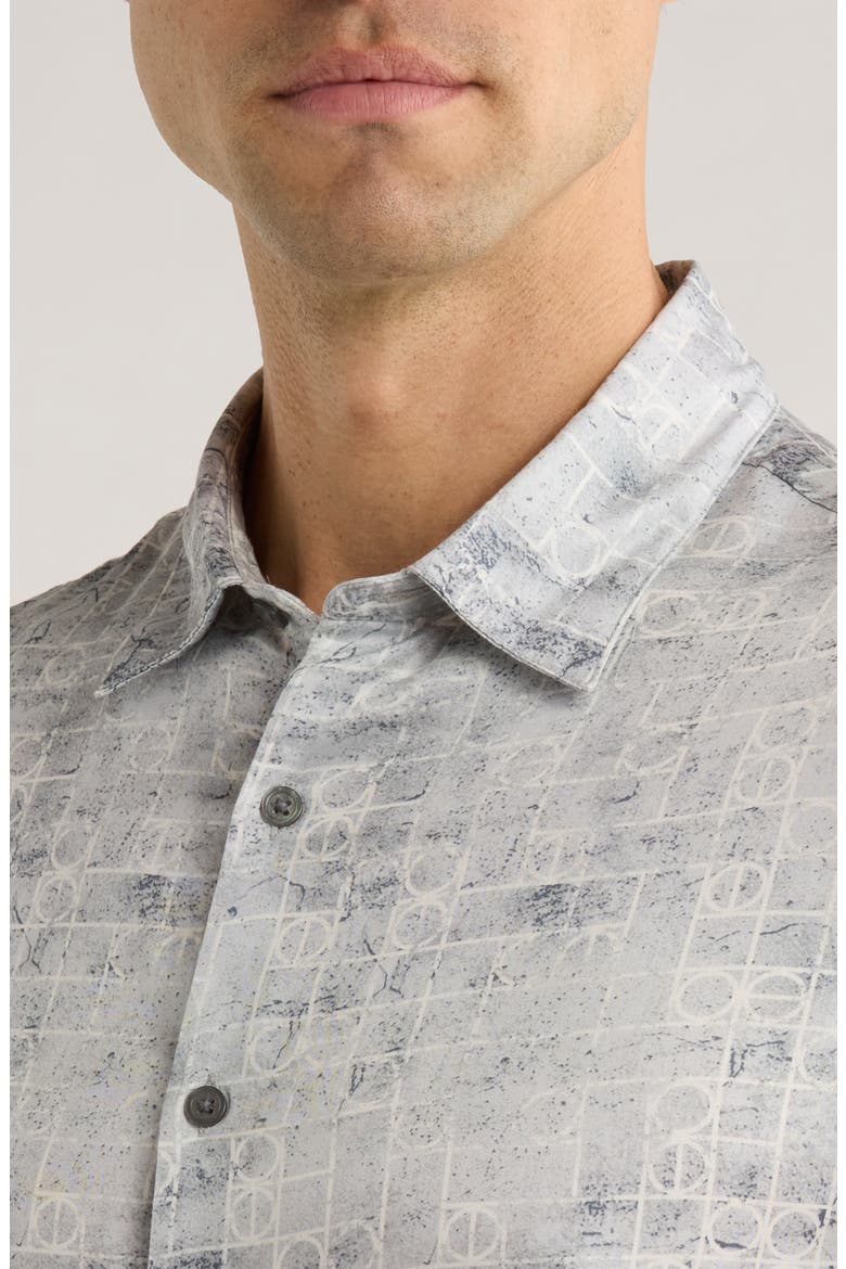 Luca Digital Print Button-Up Shirt, Alternate, color, SMOKED PEARL GREY