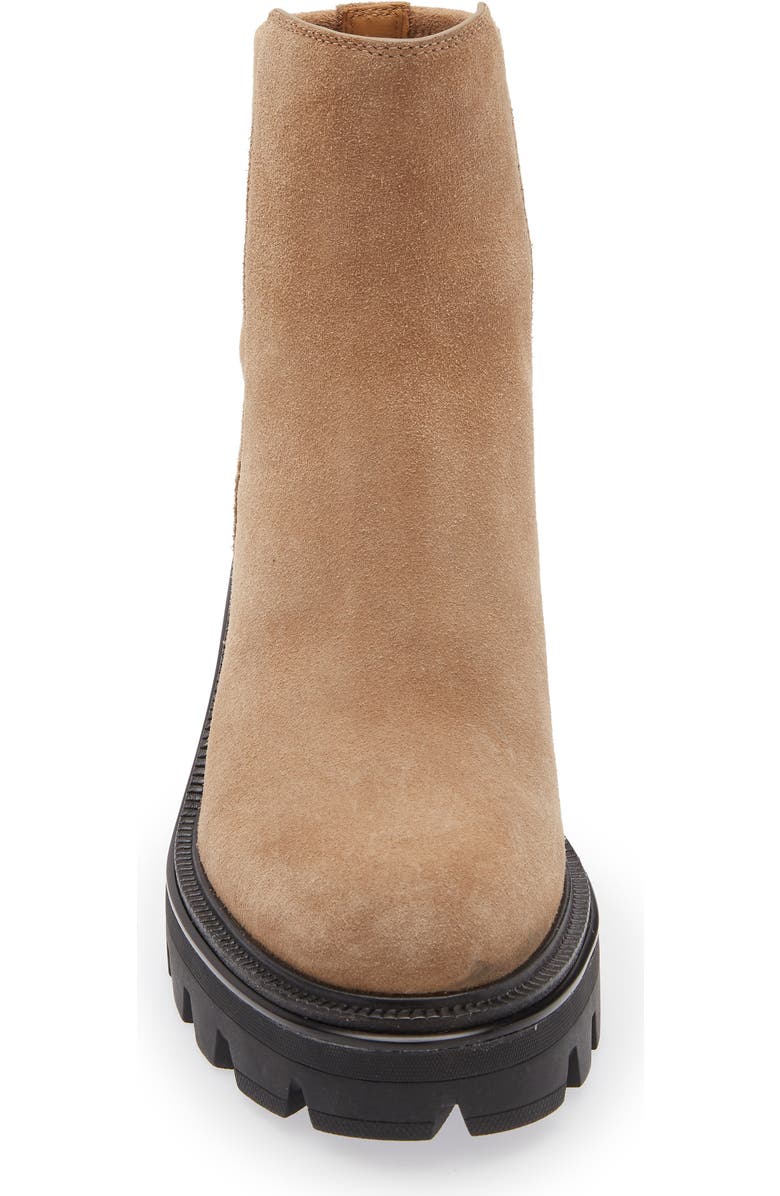 rag & bone Quinn Lug Sole Chelsea Boot, Alternate, color, Camel Suede