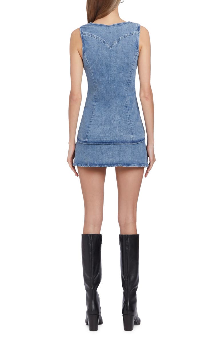 Amanda Uprichard Kya Denim Skort Romper, Alternate, color,