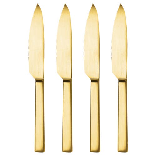 Mepra Stile Steak Knives Set In Gold