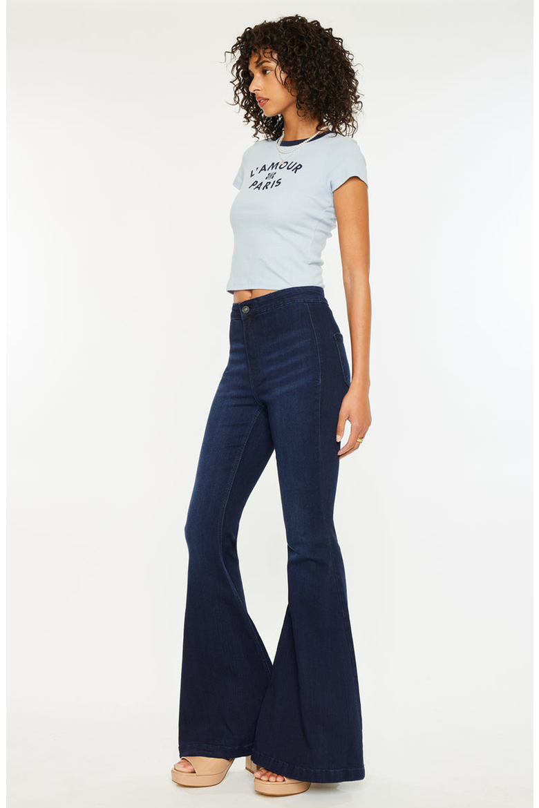 Jainey High Rise Flare Jeans, Alternate, color, Medium Blue