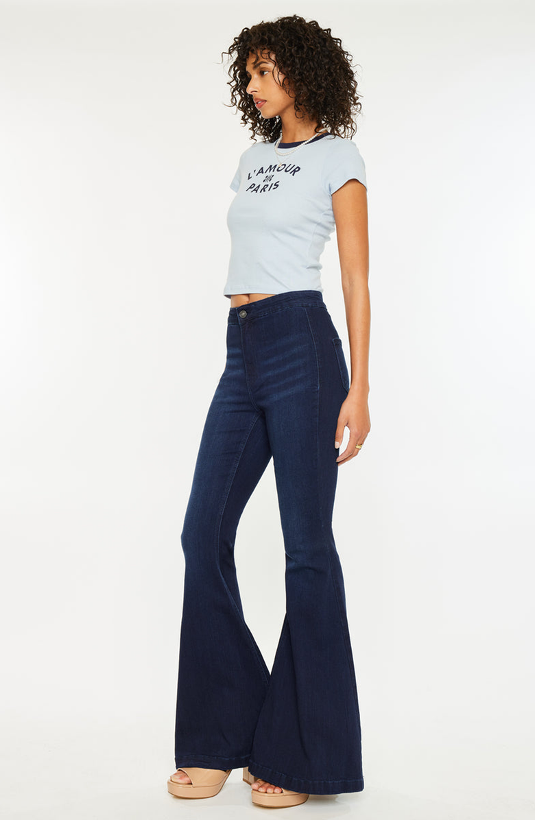 KanCan Jainey High Rise Flare Jeans, Alternate, color, Medium Blue