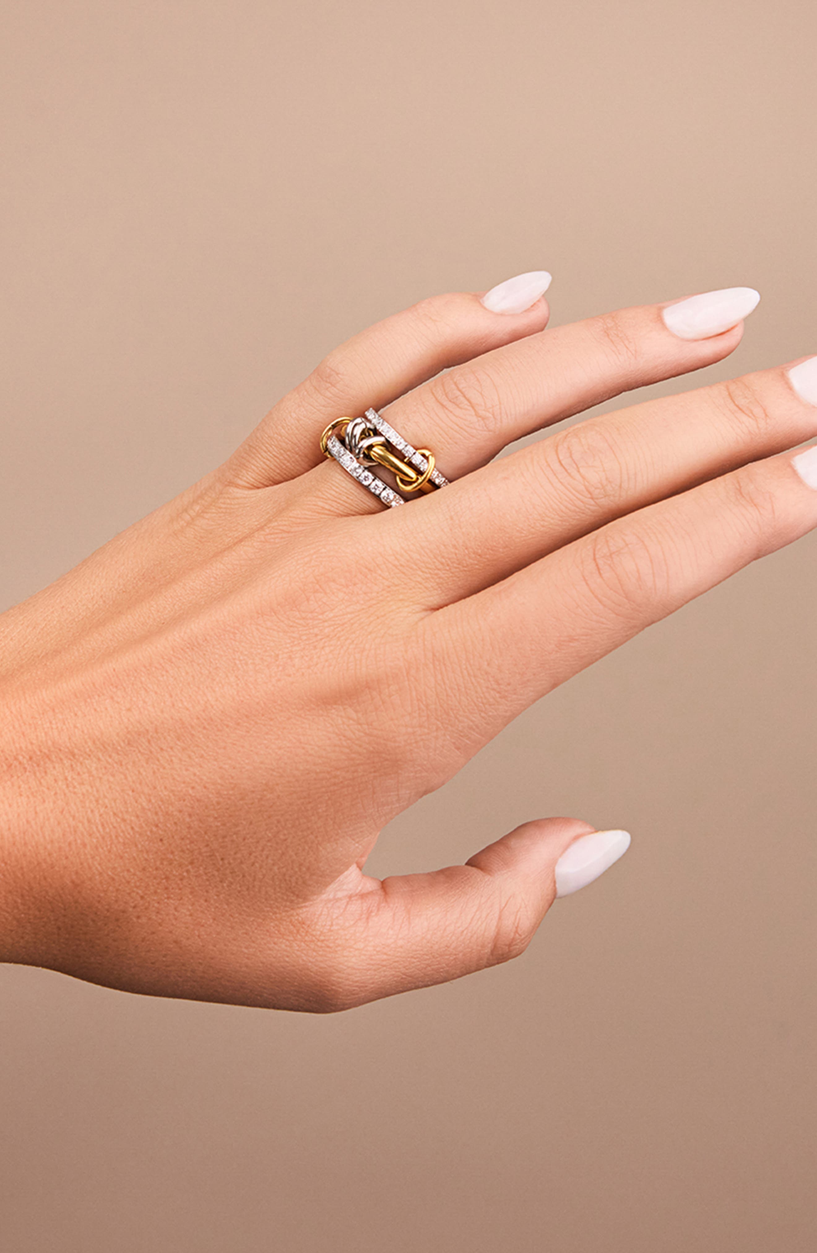 Sterling Forever Garwyn Cubic Zirconia Linked Stacking Ring | Nordstromrack