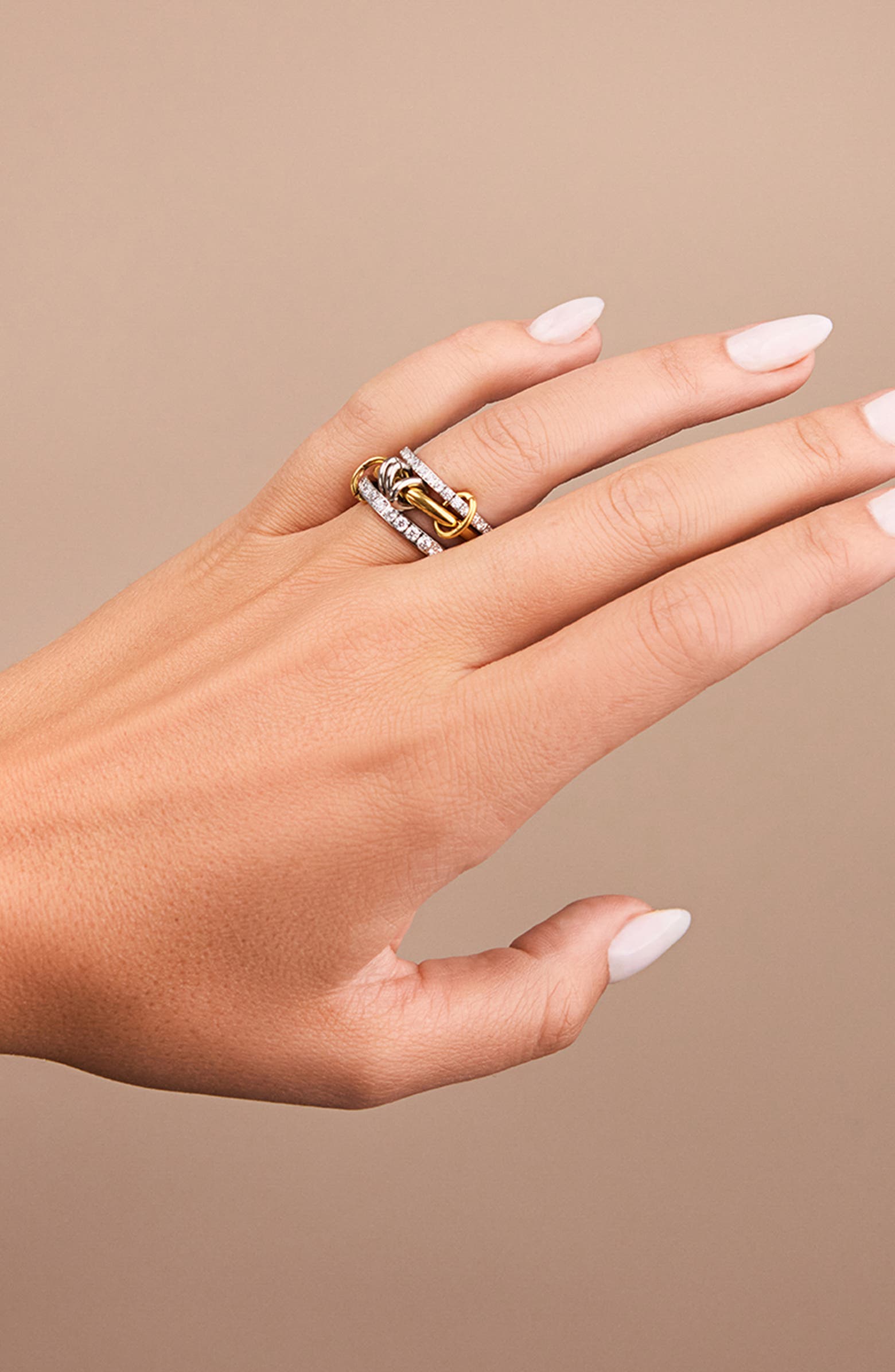 Sterling Forever Garwyn Cubic Zirconia Linked Stacking Ring | Nordstromrack