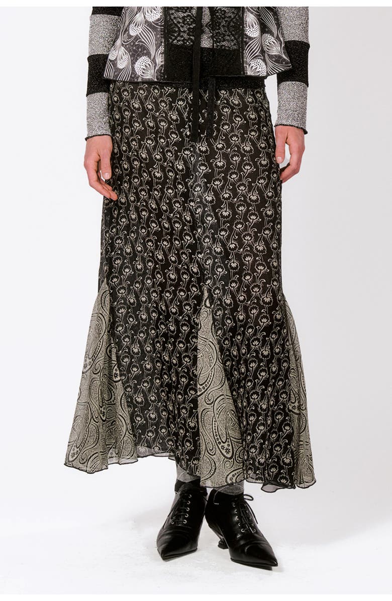 Anna Sui Beardsley Combo Maxi Skirt, Main, color, 
