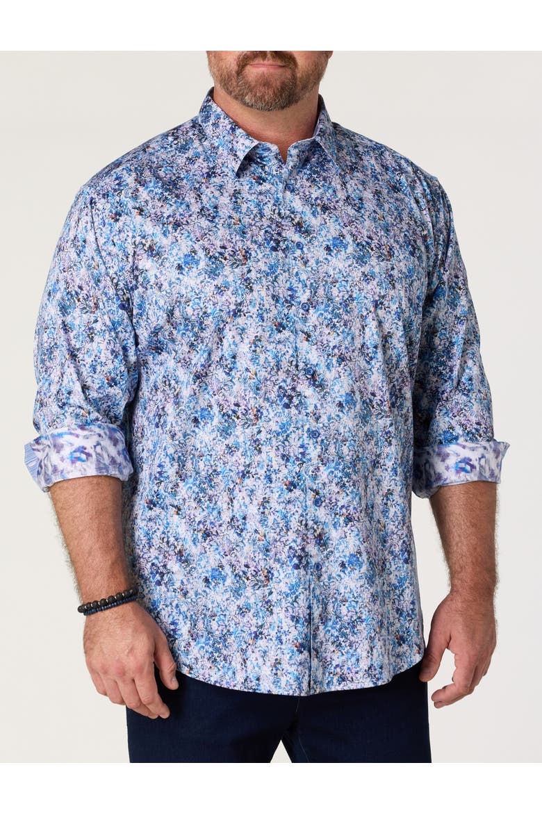 Big & Tall Paisley Floral Sport Shirt, Main, color, MULTI