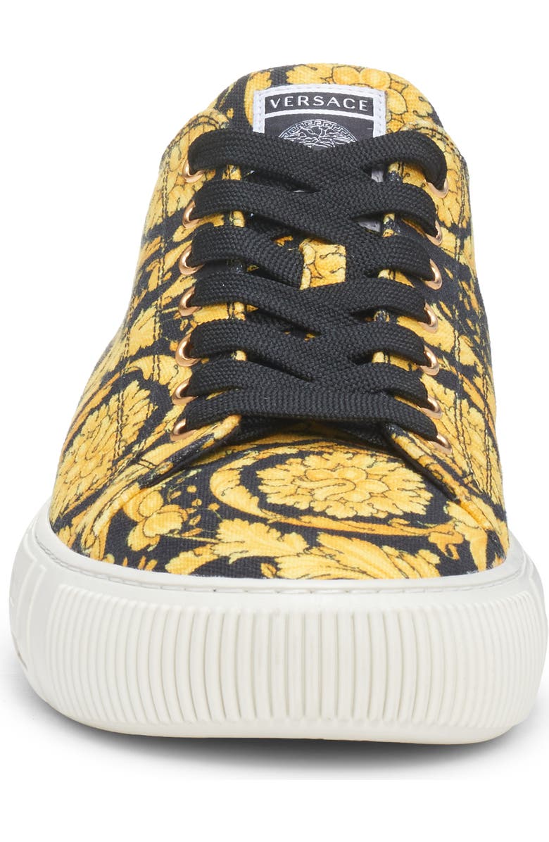 Versace Greca Barocco Print Low Top Sneaker, Alternate, color, Black Gold Black-Versace Gold