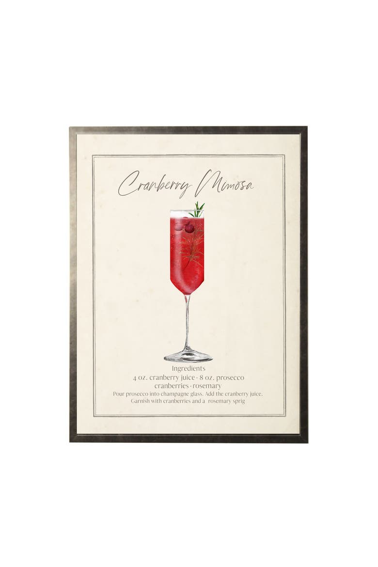 Watercolor Cranberry Mimosa Cocktail and Recipe, Main, color, Red