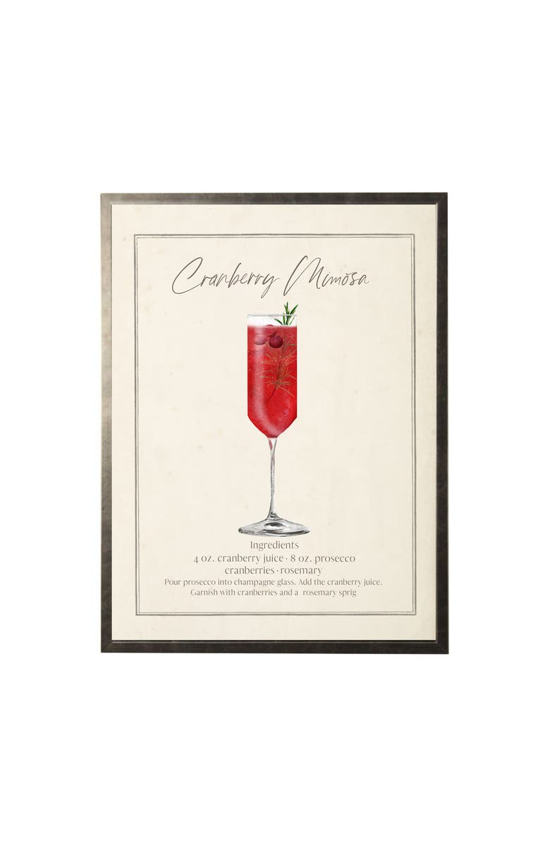 Antique Curiosities Watercolor Cranberry Mimosa Cocktail and Recipe, Main, color, Red