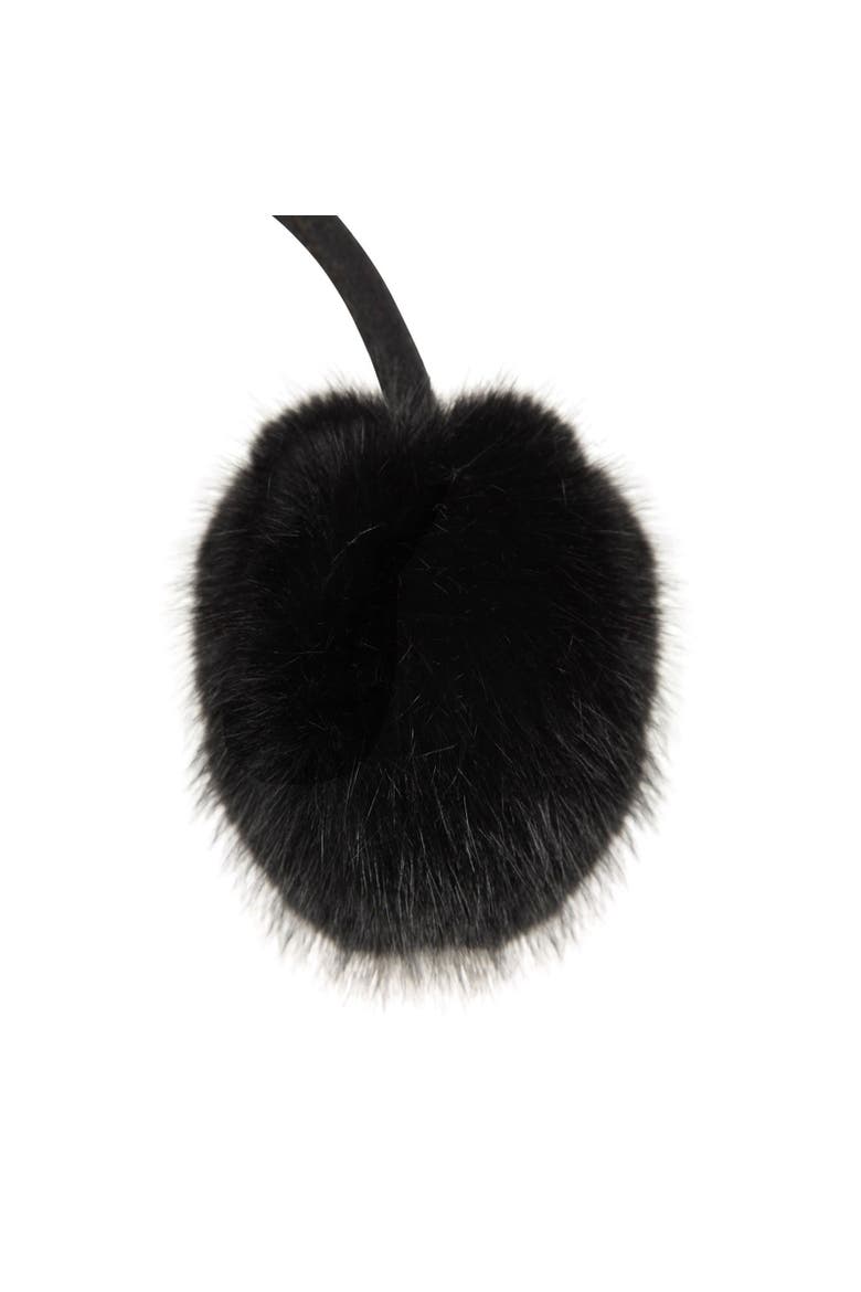 Faux Fur Earmuffs, Alternate, color, Black