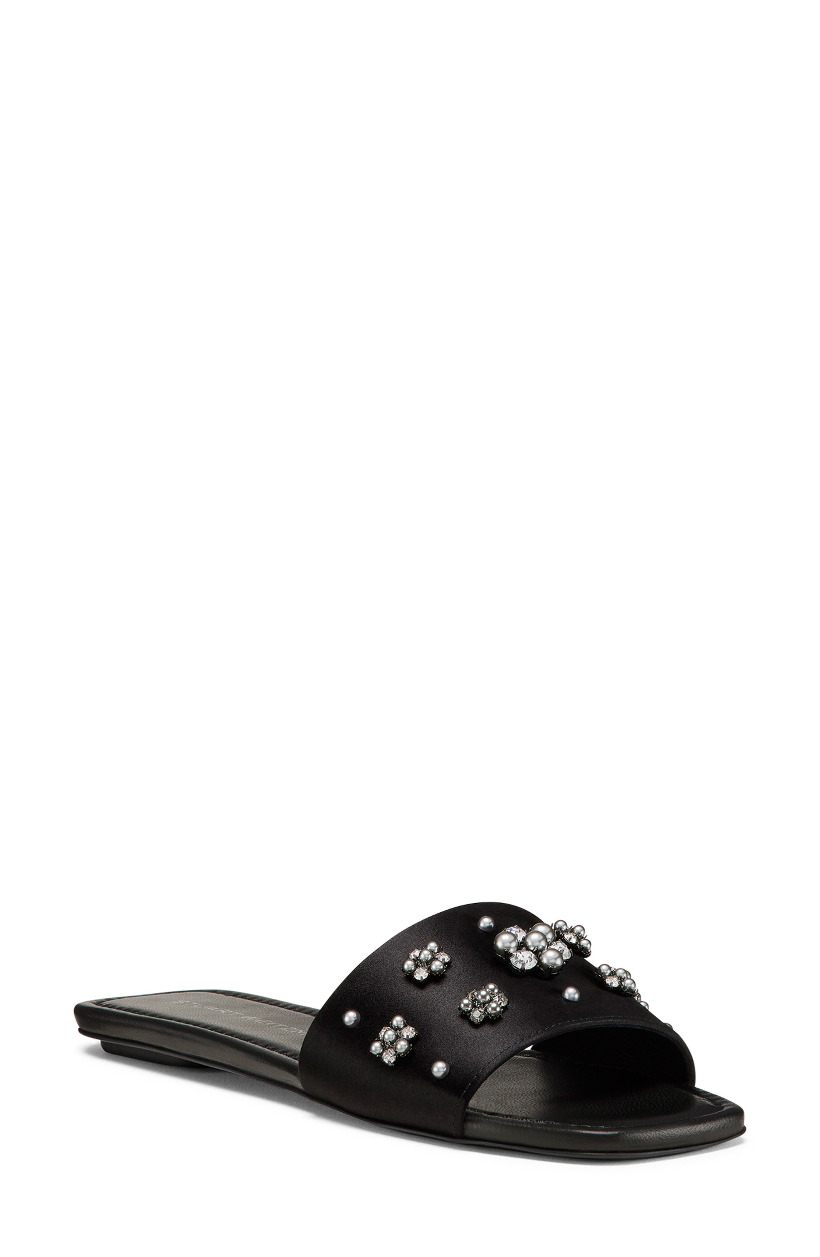 Stuart Weitzman Poppy Embellished Slide Sandal, Main, color, 